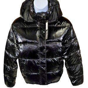 XOXO Women's black winter puffer jacket Size XL & Large NWT